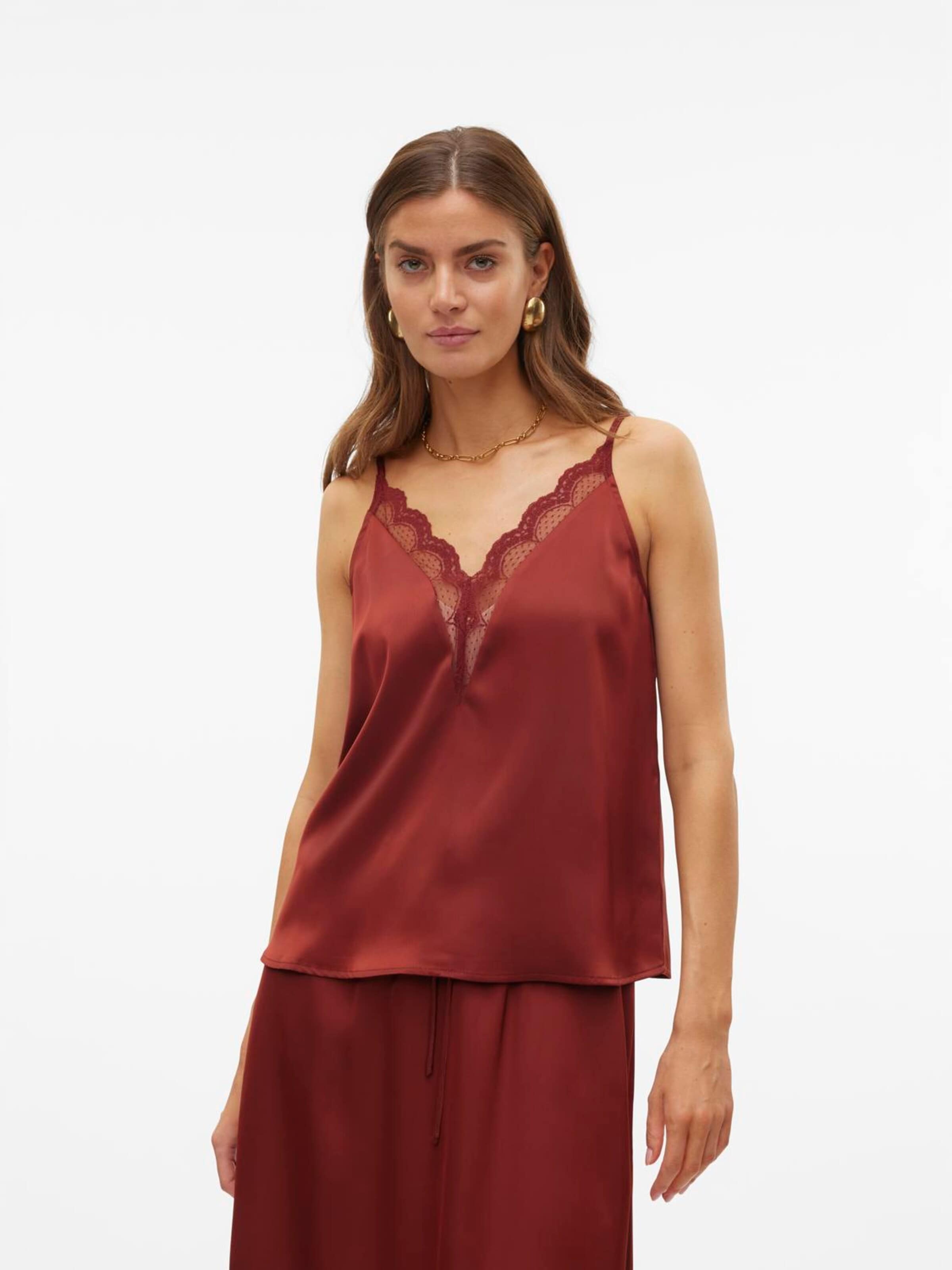 VERO MODA Top '10314595' in Bruin: voorkant