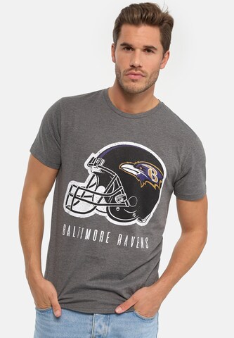 Recovered Shirt 'NFL Ravens Helmet Dark Core' in Grey: front