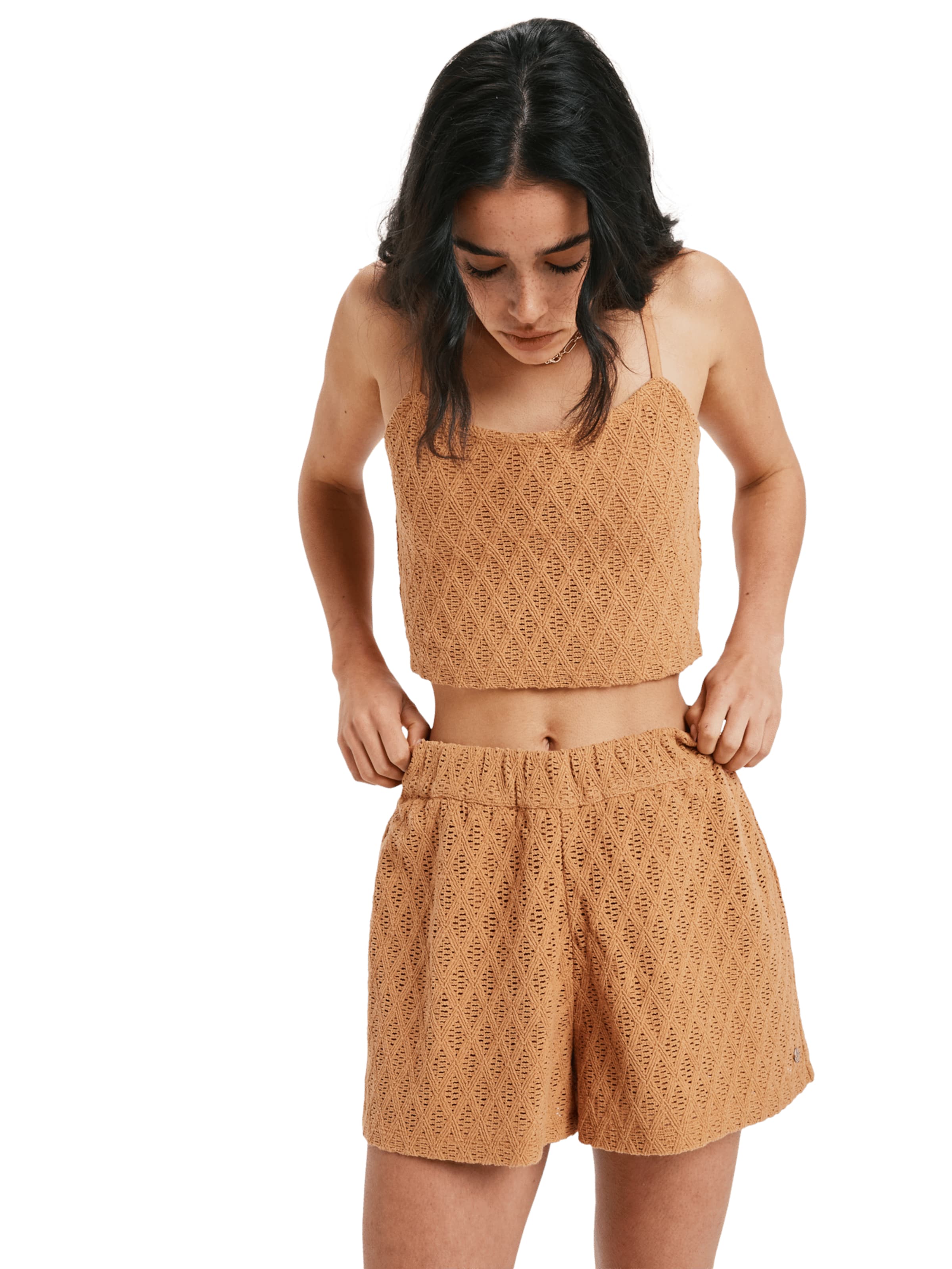 ROXY Knitted Top 'Ocean Sounds' in Brown: front