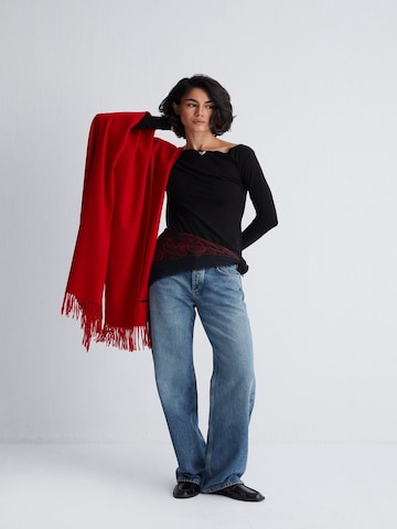 SILK & CASHMERE Blouse in Zwart