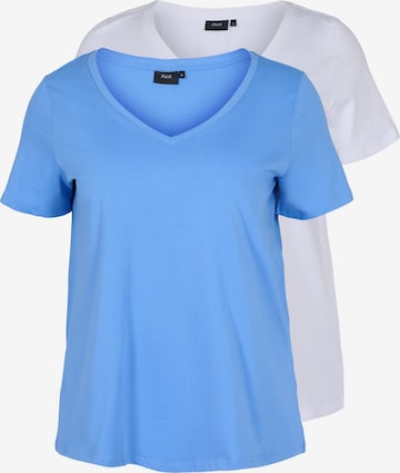 Zizzi Shirt in Blauw: voorkant