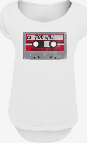 F4NT4STIC Shirt 'Stranger Things Cassette For Will Netflix TV Series' in Wit: voorkant