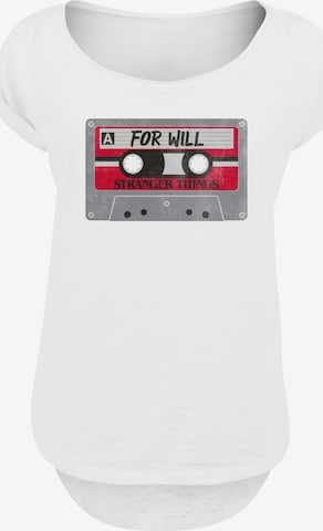 F4NT4STIC T-Shirt 'Stranger Things Cassette For Will Netflix TV Series' in Weiß: Vorderseite