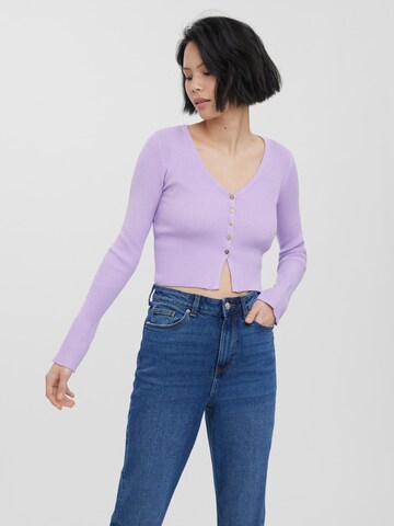 VERO MODA Knit Cardigan 'Willow' in Purple: front