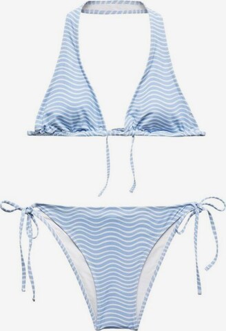 MANGO TEEN Triangle Bikini in Blue: front