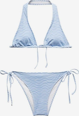 MANGO TEEN Triangle Bikini in Blue: front