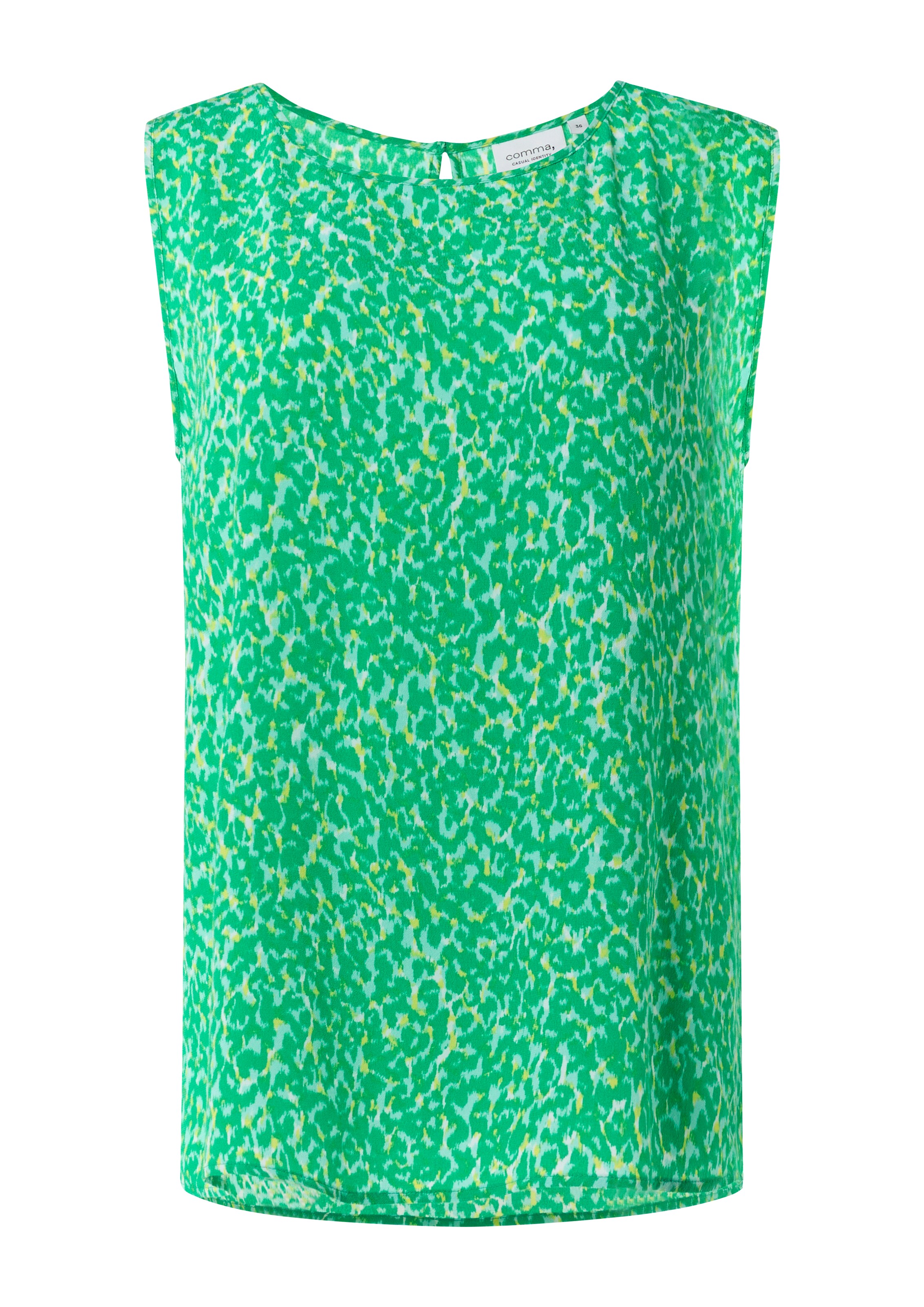 comma casual identity Bluse in türkis / gelb / grün / weiß, Produktansicht