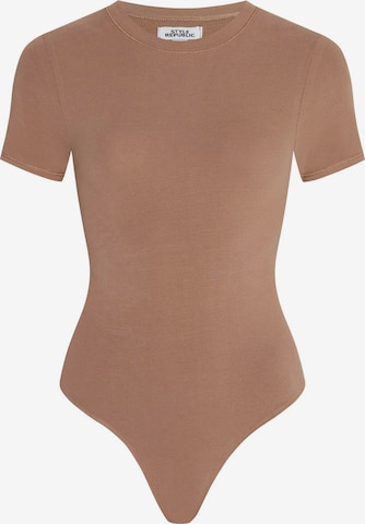 Style Republic Shirt bodysuit in Brown: front