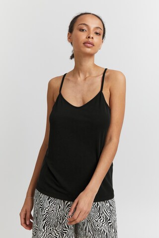 ICHI Top 'LIKE' in Black: front