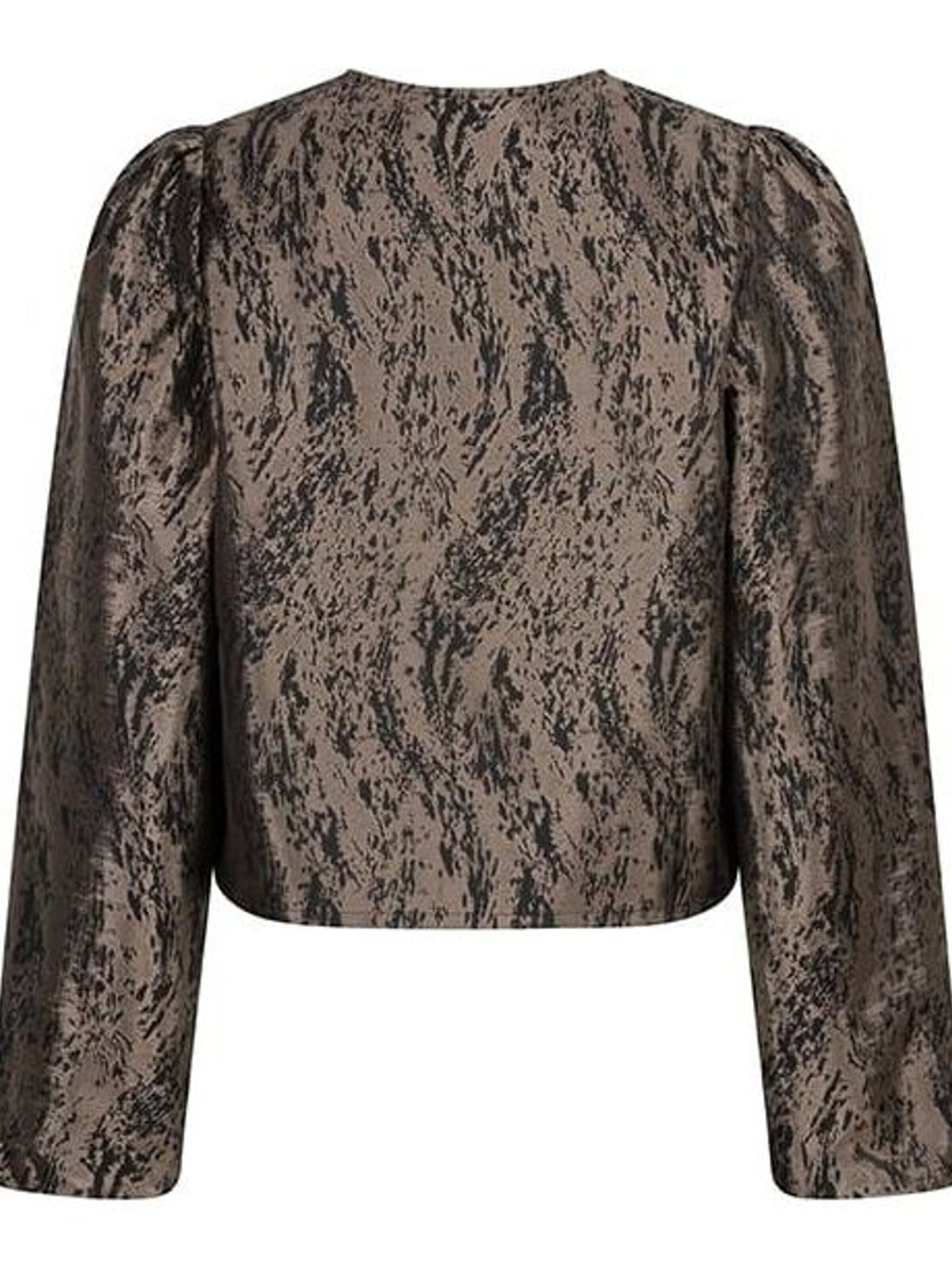 LOFTY MANNER Blouse 'RJ04 - Blouse Hedda - Jacquard' in Bruin