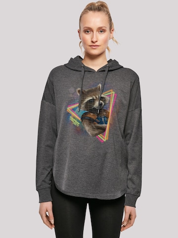 F4NT4STIC Sweatshirt 'Marvel Guardians of the Galaxy Neon Rocket' in Grey: front