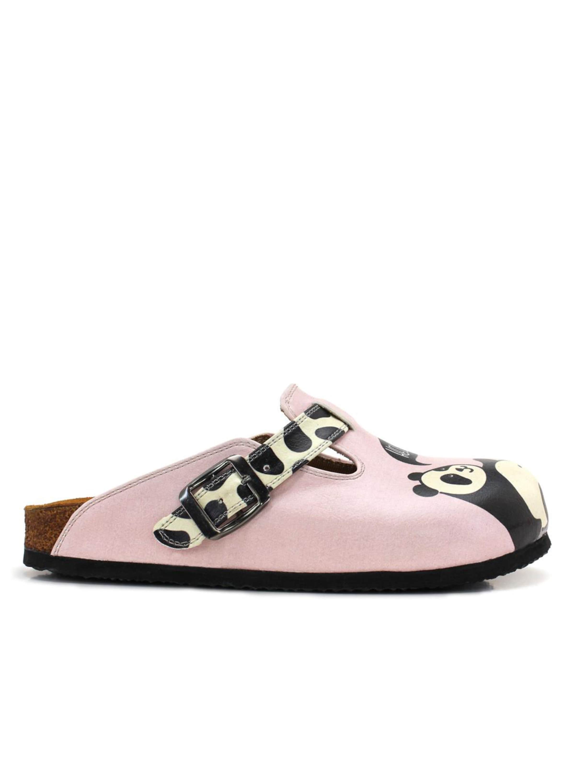 Goby Clogs 'Women Calceo Pink Clogs WCAL5446 with panda design'‌‌‌‌‌‌‌‌‌‌ in Pink: Vorderseite