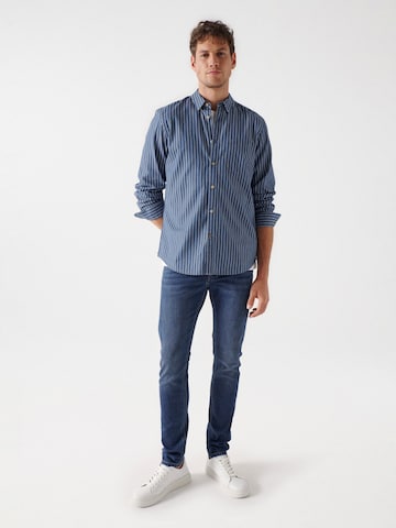 Salsa Jeans Slim fit Overhemd in Blauw