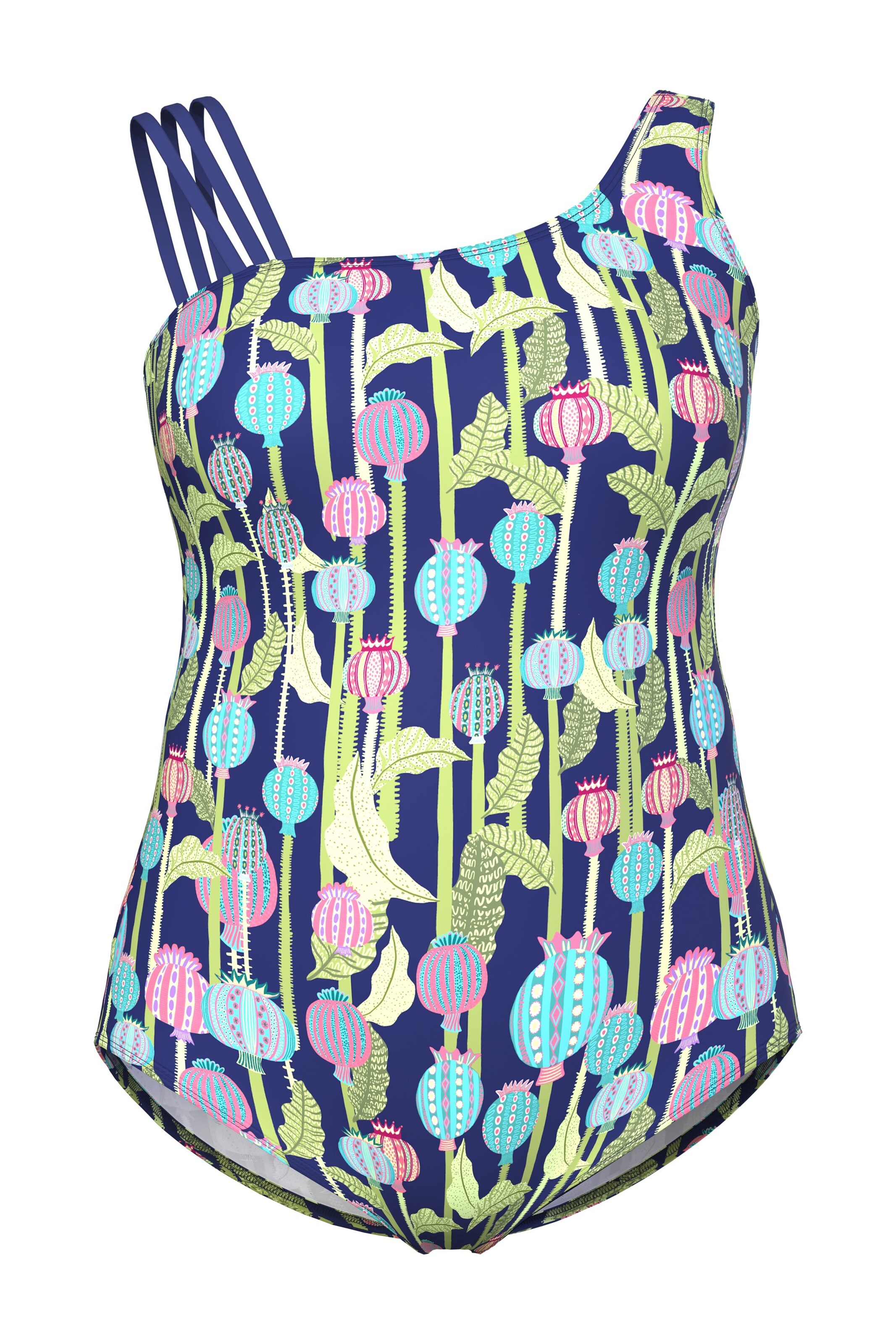 Bustier Maillot de bain Ulla Popken en bleu : devant