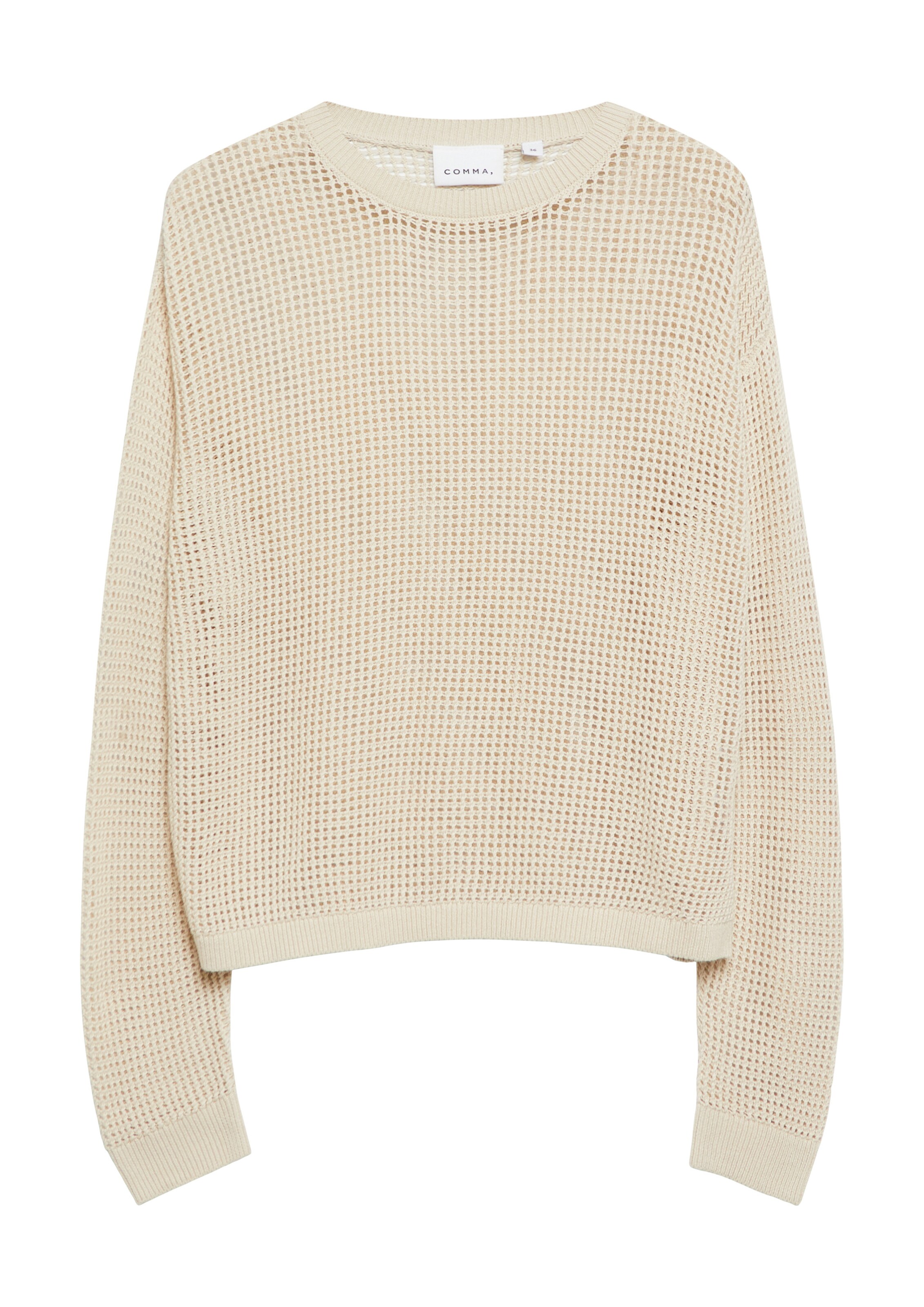 COMMA Strickpullover in S in hellbeige, Produktansicht