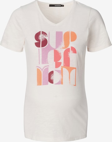 Supermom T-shirt 'Felton' i vit: framsida