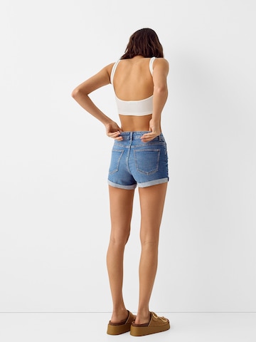 Bershkaregular Traperice - plava boja