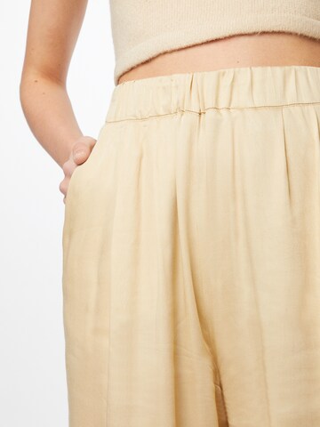 Bizance Paris Wide Leg Bukser med lægfolder 'EUNICE' i beige