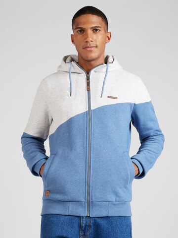 Ragwear Zip-Up Hoodie 'Winngs' in Blue: front