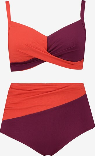 Ulla Popken Bikini in orange / burgunder, Produktansicht