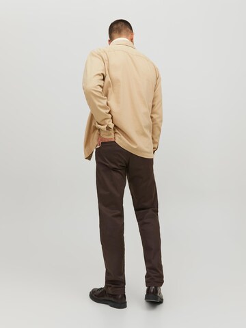 JACK & JONES Regular Fit Hemd 'PETE' in Beige