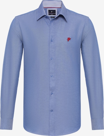 DENIM CULTURE Slim fit Button Up Shirt ' BRADLEY ' in Blue: front