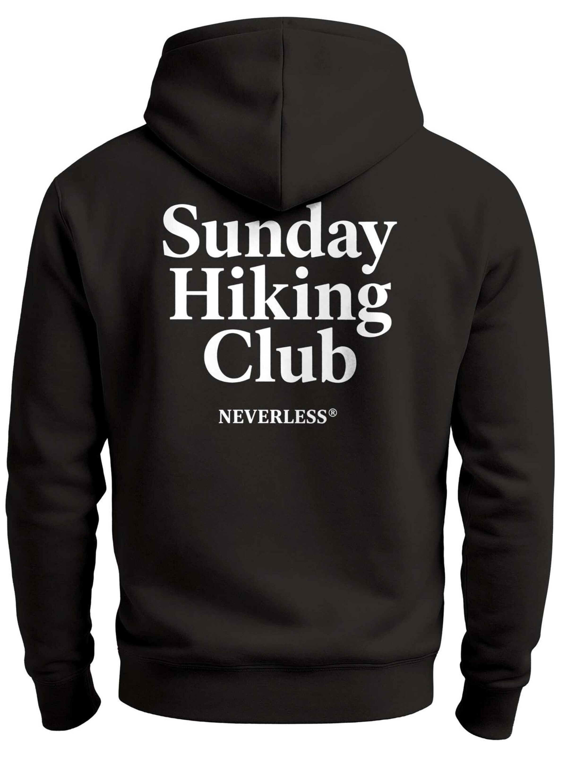 Neverless Sweatshirt 'Sunday Hiking Club'‌‌‌‌‌‌‌ in Schwarz: Vorderseite
