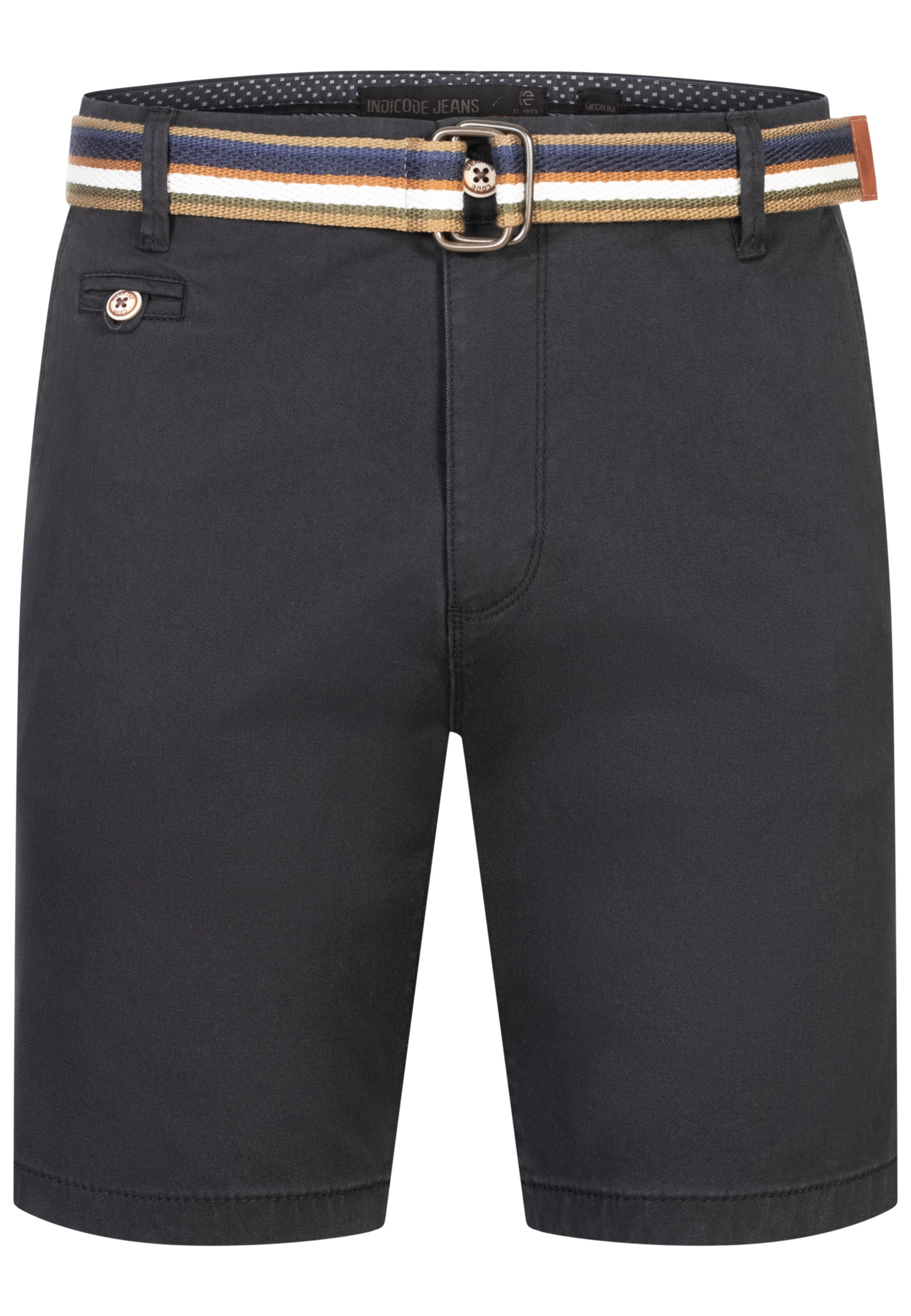 INDICODE JEANS Shorts 'Thews' in Schwarz: Vorderseite