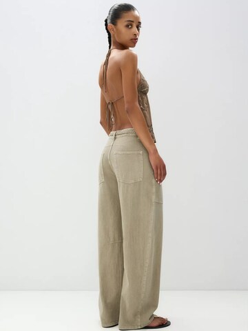 Wide Leg Jean Pull&Bear en marron