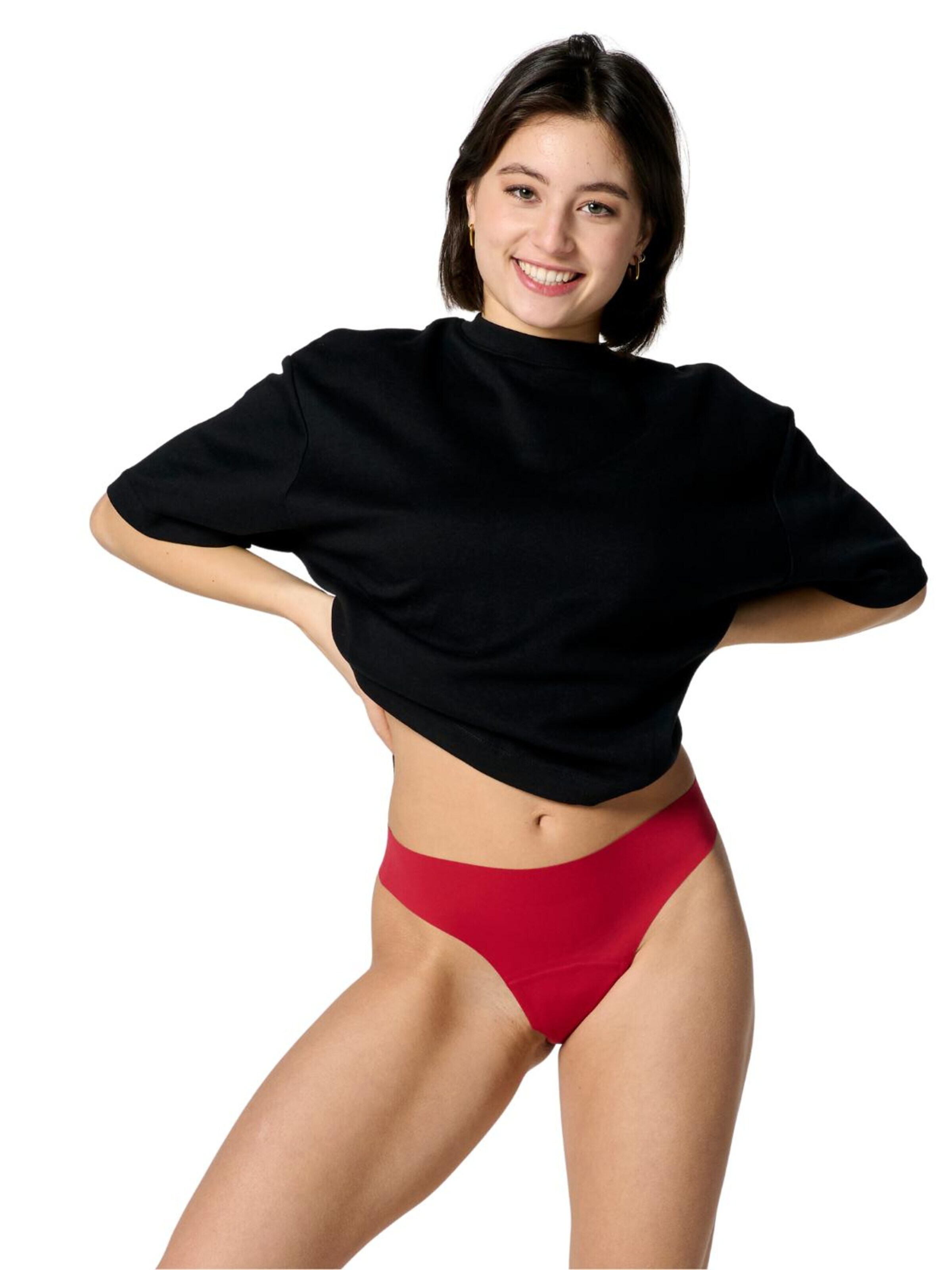 Moodies Undies String 'Lasercut String licht' in Rood: voorkant