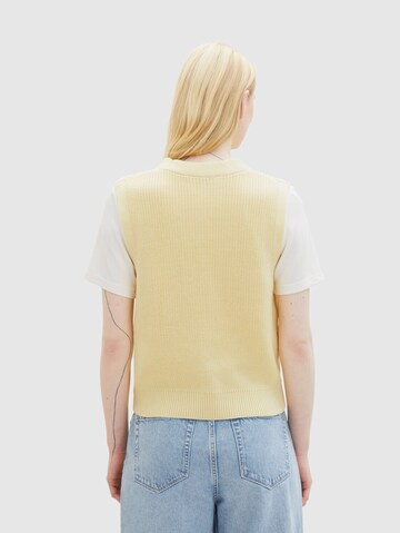 TOM TAILOR DENIM Knitted Vest in Yellow