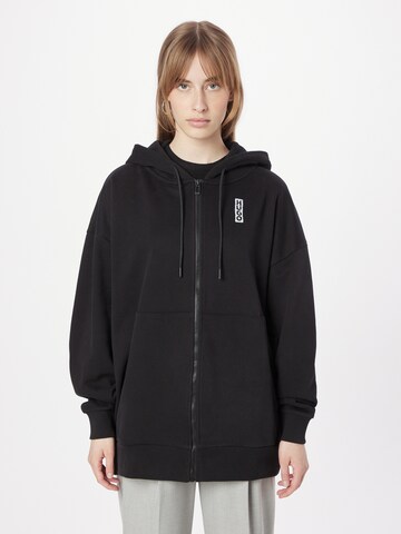 HUGO Red Zip-Up Hoodie 'Dakata' in Black: front