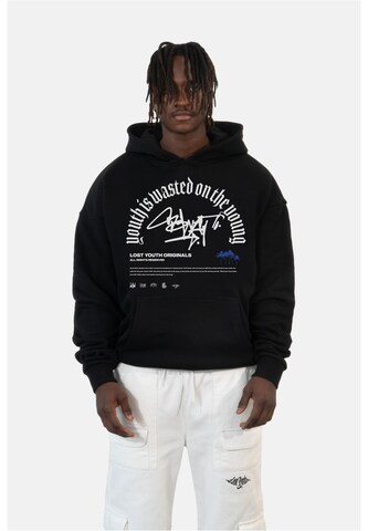 Lost Youth Sweatshirt 'Graffiti' in Schwarz: Vorderseite