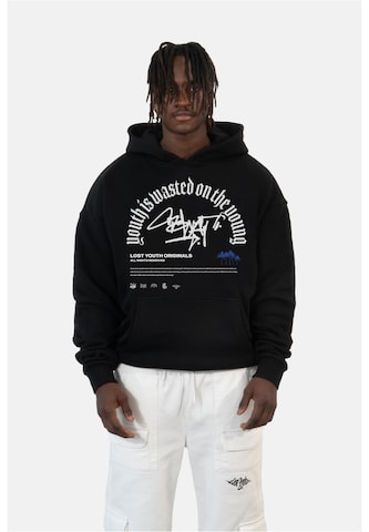 Lost Youth Sweatshirt 'Graffiti' in Black: front