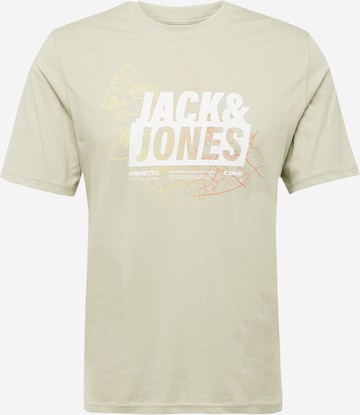 žalia JACK & JONES Marškinėliai 'MAP SUMMER': priekis