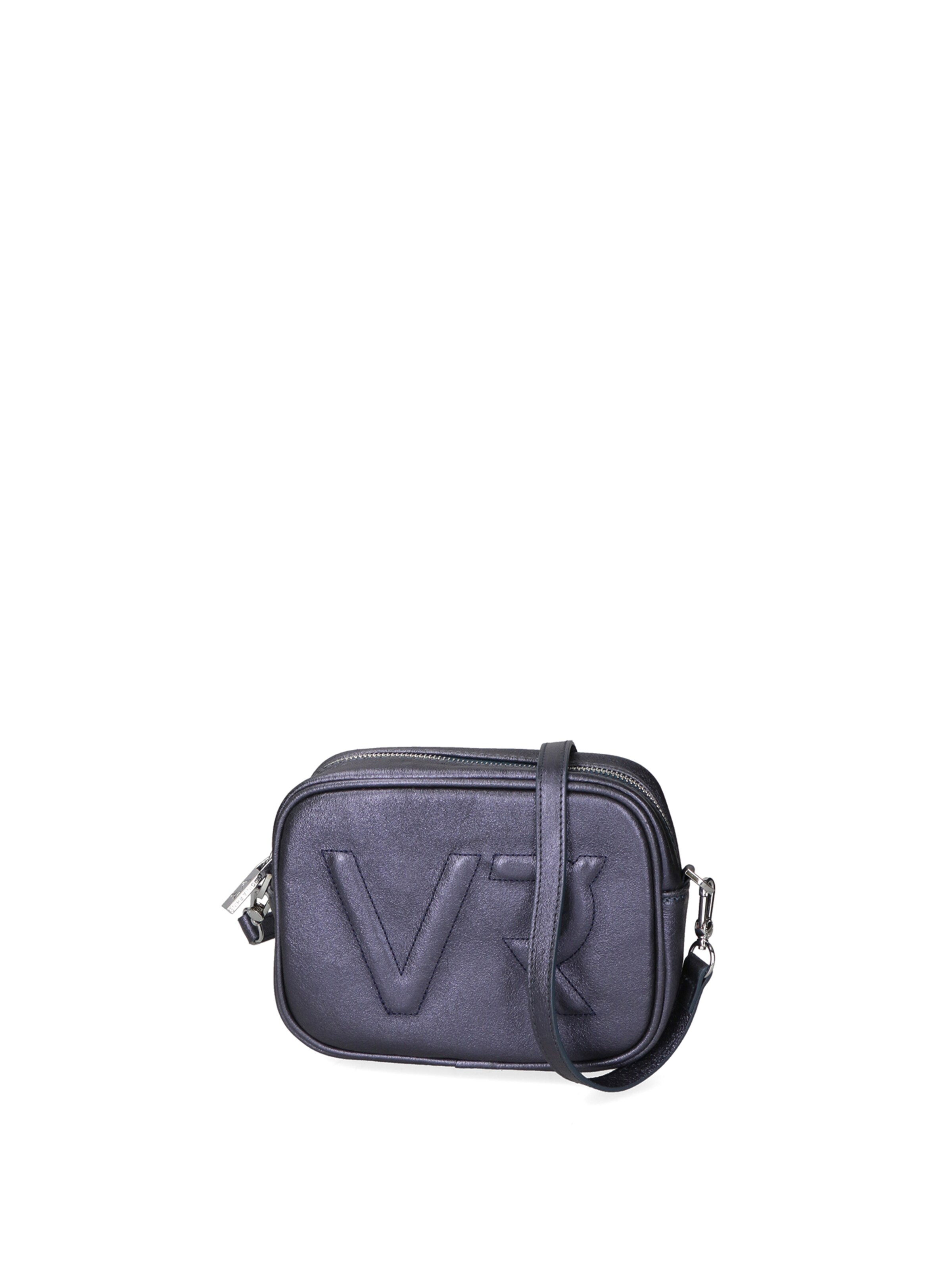 Borsa a tracolla 'Borsa a Tracolla Donna Pelle Laminata con Zip' di Virginia Rhinè in blu