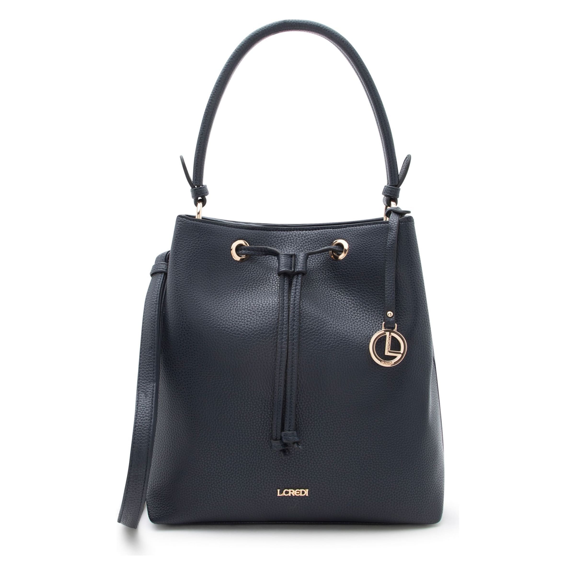 L.CREDI Pouch 'Ebony' in Blue: front