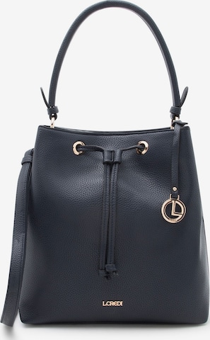 Poche ventrale 'Ebony' L.CREDI en bleu : devant