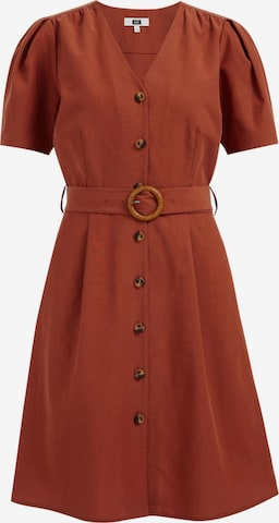 WE Fashion Shirt Dress in Brown: front