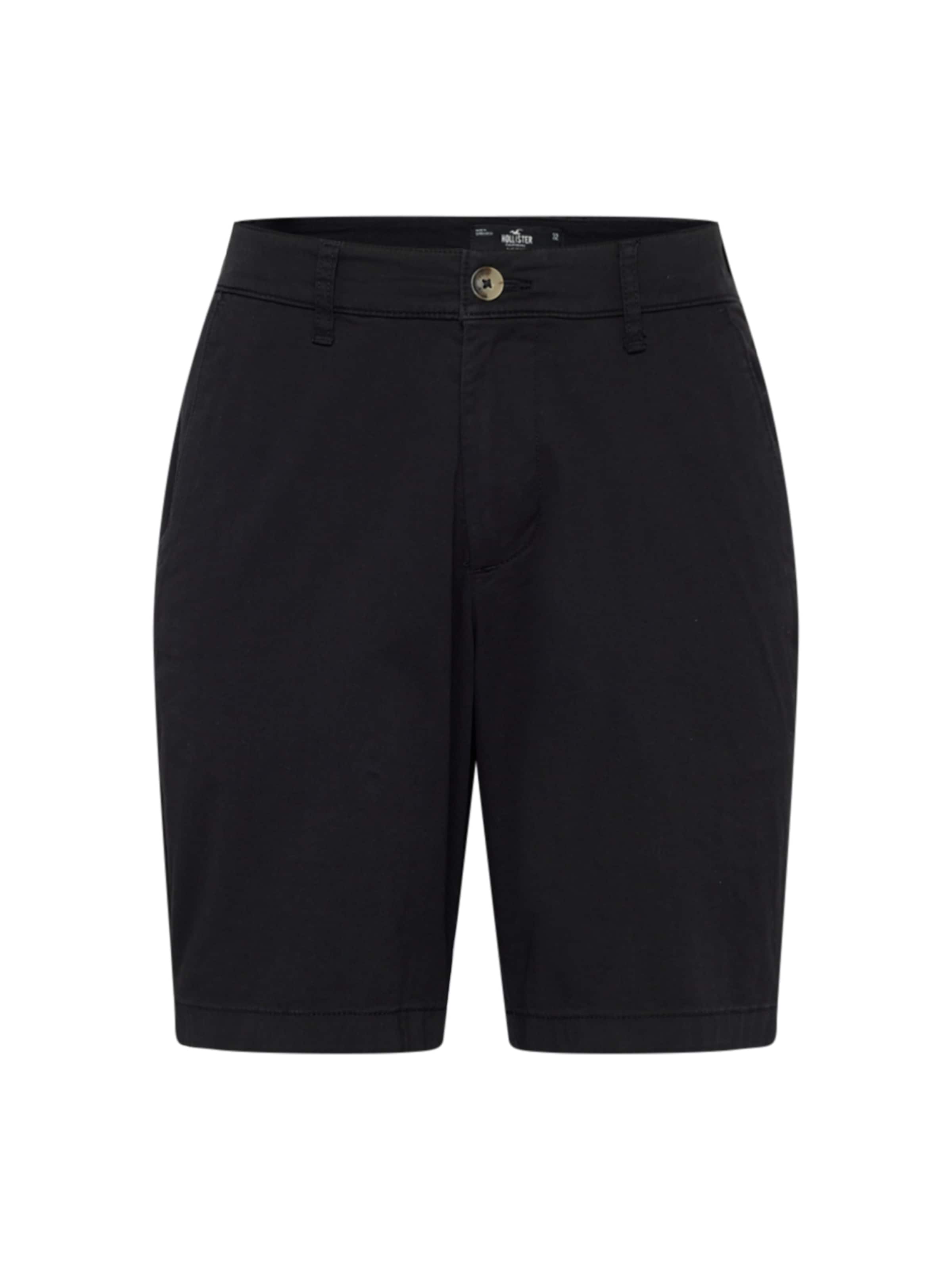 HOLLISTER Regularen Chino hlače 'METEORITE' | črna barva: sprednja stran