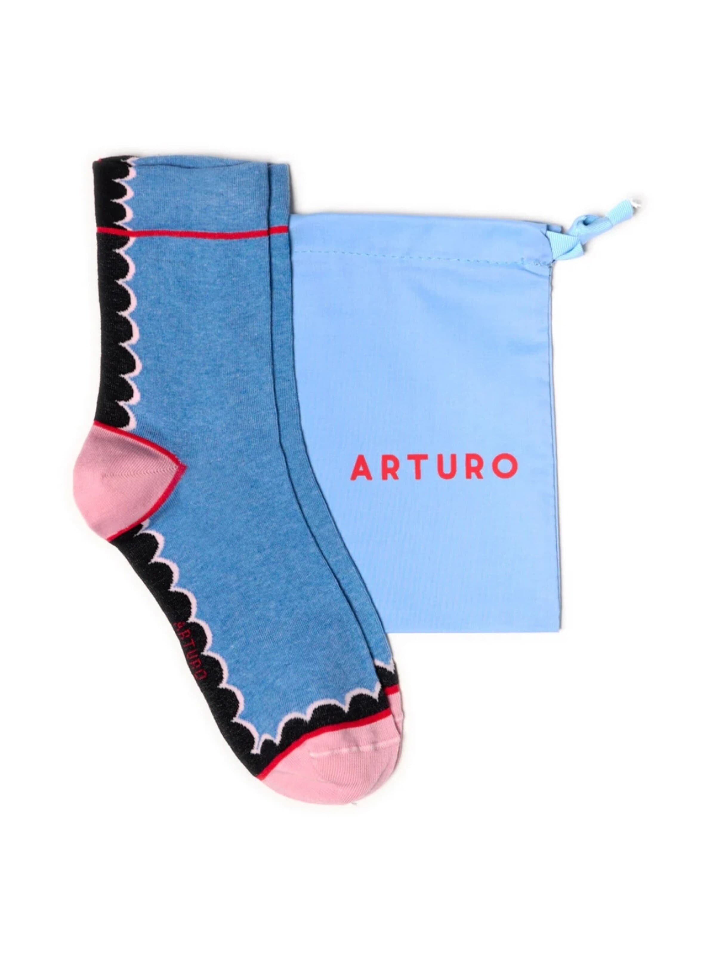 Calzino 'Arturo Smerlato' di Arturo in blu: frontale