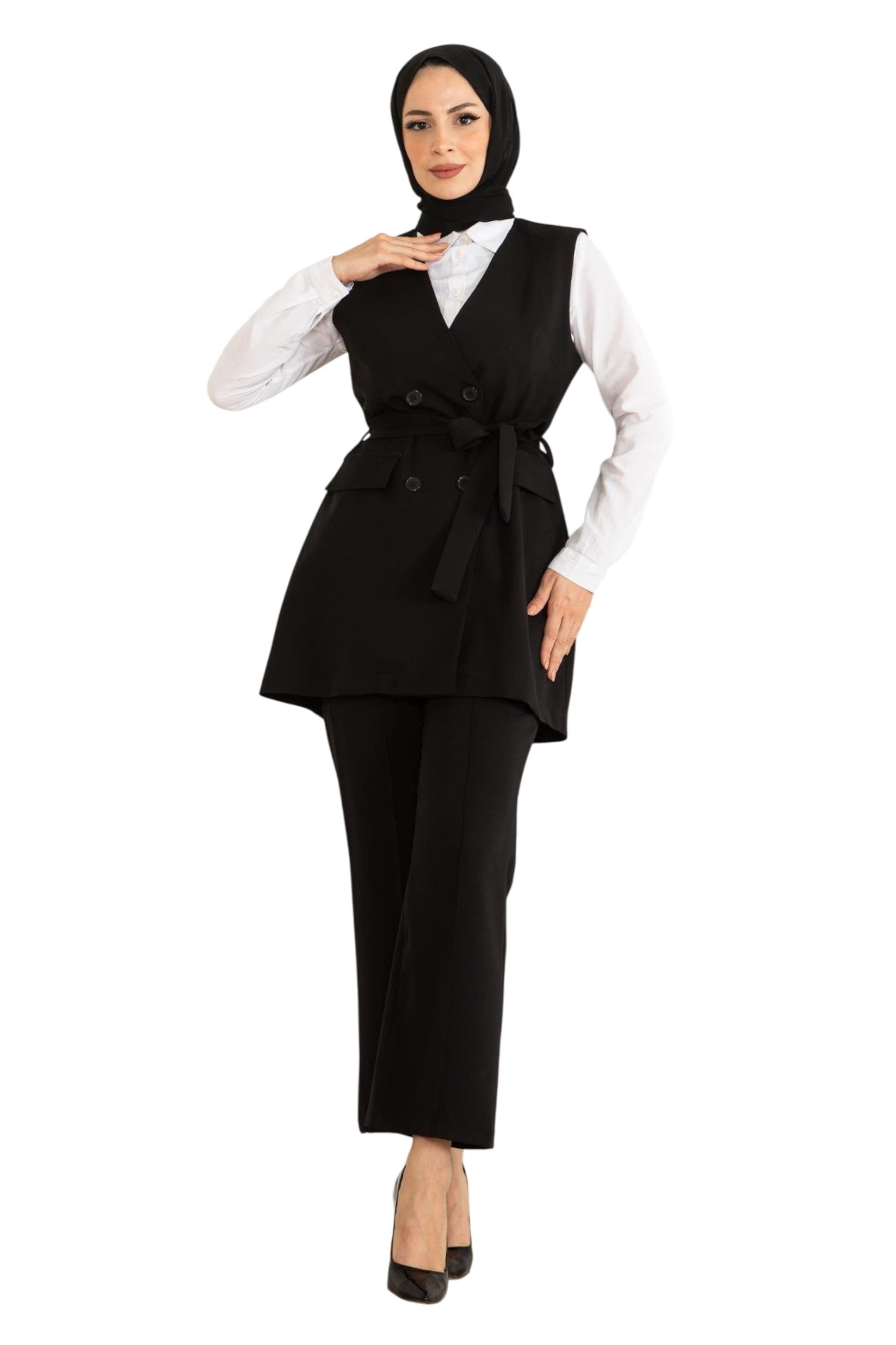 MODAMIHRAM Set in Schwarz: Vorderseite