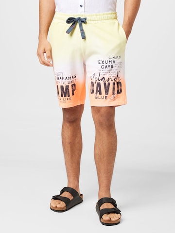 CAMP DAVID Regular Pants 'Dip Dye' in Yellow: front