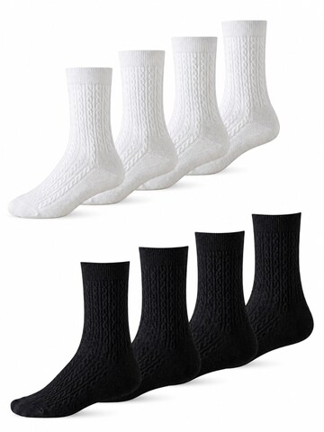 Millo Socks 'Cosy Twist Mix' in Black: front