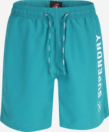 Superdry Uimashortsit värissä vihreä: edessä