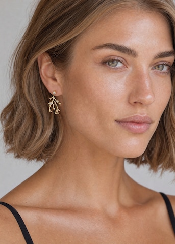 PURELEI - Pendientes 'Coral Cove' en oro: frente