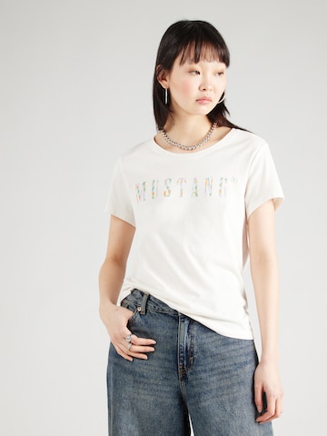 MUSTANG T-shirt 'Albany' i vit: framsida