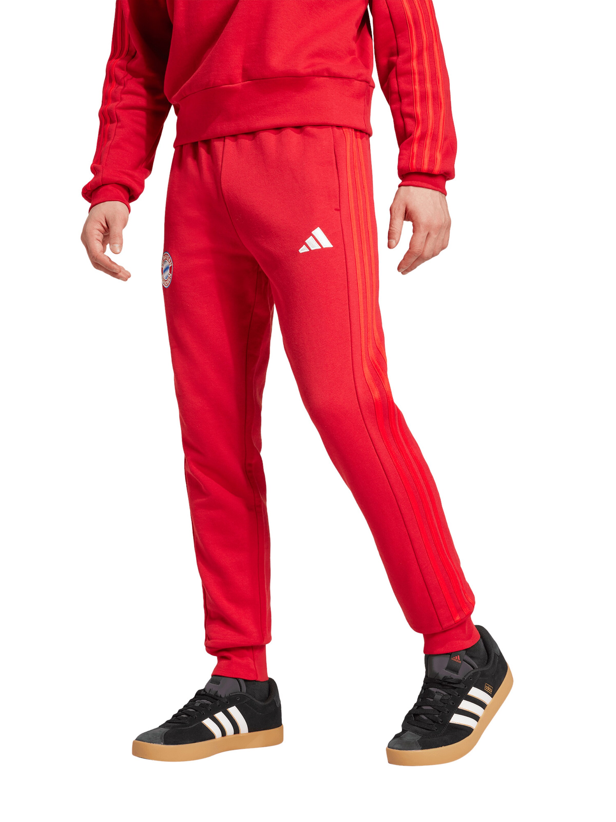 ADIDAS PERFORMANCE Tapered Workout Pants 'Dna FC Bayern München' in Red: front