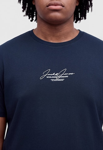 Jack & Jones Plus Shirt 'JJCOVER SCRIPT' in Blue