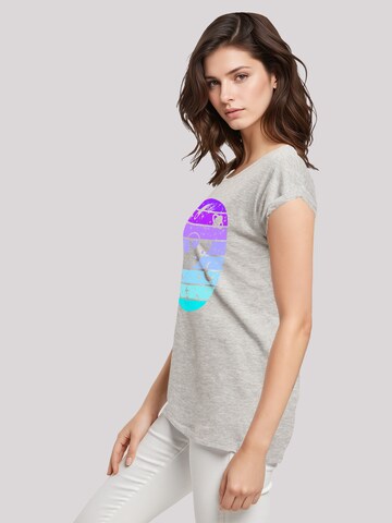 T-shirt 'Retro Alien Weltraum Sonnenuntergang' F4NT4STIC en gris
